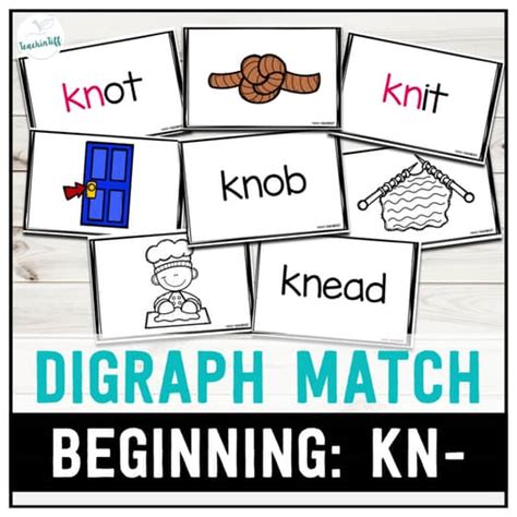 Beginning Consonant Digraphs Word Picture Matching Game - KN Words