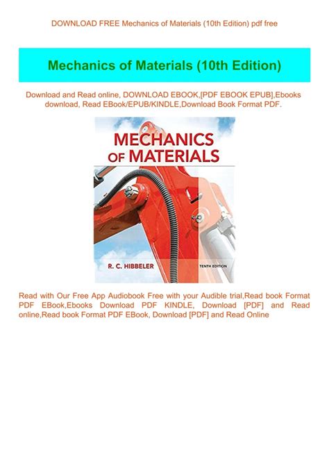 DOWNLOAD FREE Mechanics of Materials (10th Edition) pdf free