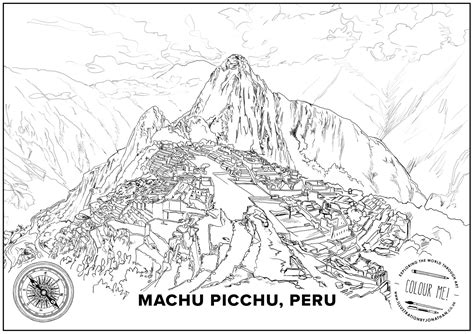 Machu Picchu Colouring Page - Illustration by Jonathan Chapman ...