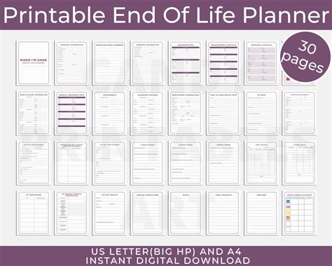 End of life planner final wishes planner what if emergency binder ...