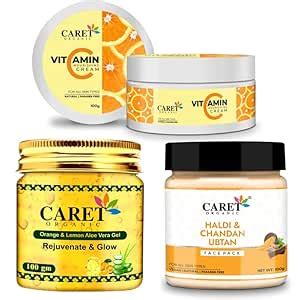 Caret Organic Nourishing Vitamin C Cream And Vitamin C Orange Lemon Gel ...