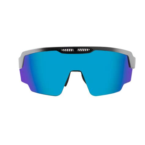 SASA Raptor Matte Silver/Black Frame Ice Blue Revo Lens Sports Sunglas ...