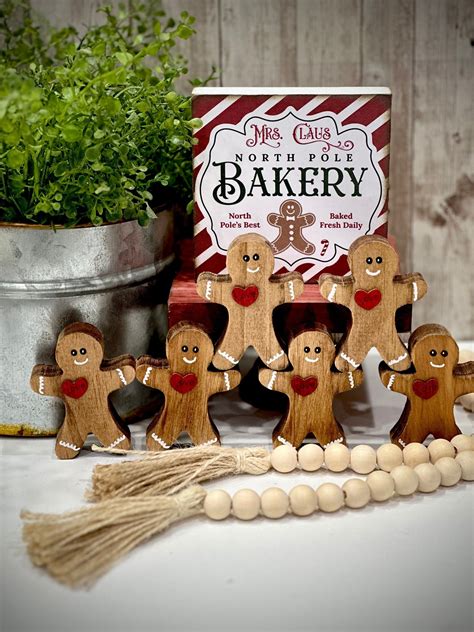 Wood Mini Gingerbread Men, Bowl Fillers,rustic Christmas Decor ...