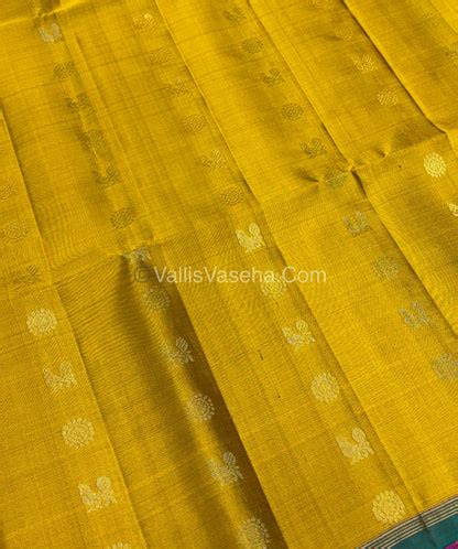 Pure Soft Silk Saree - Yellow & Blue Combo - VVPSS055 – Vallis Vaseha