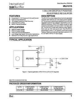 iru1015 PDF datasheet. ALL TRANSISTORS DATASHEET. POWER MOSFET, IGBT ...