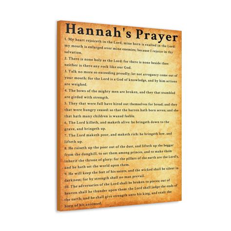 Scripture Walls Hannah's Prayer 1 Samuel 2:1-10 Gold Bible Verse Canvas ...