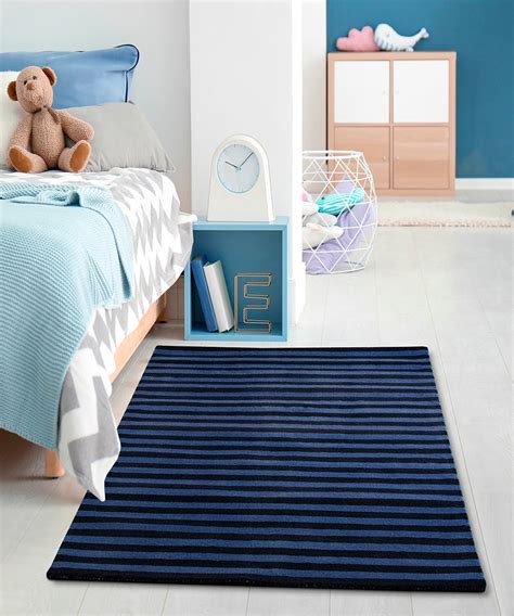 BLUE STRIPE RUG – Rajbespoke