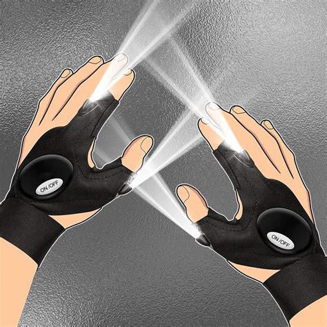 MAKINGTEC Flashing Glove Work Gloves with Lights LED Gloves, Electrical ...