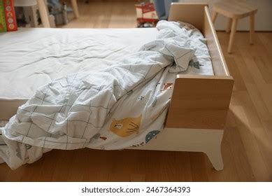 Childs Unmade Bed Wrinkled Sheets Colorful Stock Photo 2467364393 ...