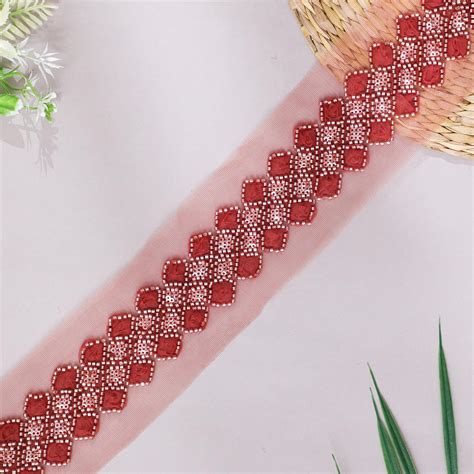 Net Lace with Braided Embroidery Design – SMD TRIMS