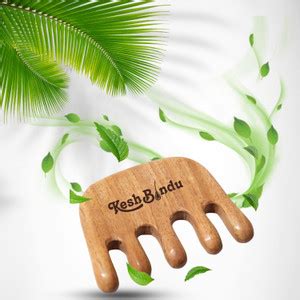 KeshBindu AROMATHERAPY Neem Wooden Comb Wide Tooth for Hair Growth ...