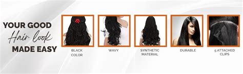 D-DIVINE Black Clip In Wavy/Curly Synthetic Hair Extension For Women ...