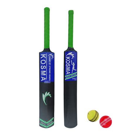 Buy Kosma Junior Kwik Cricket Bat set with 2 Wind balls with seam ...