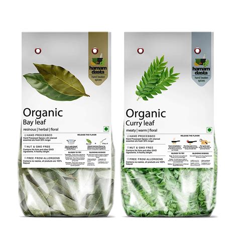 HamamDasta Bay Leaf Tej Patta 200gm & Curry Leaf Curry Patta 200gm ...