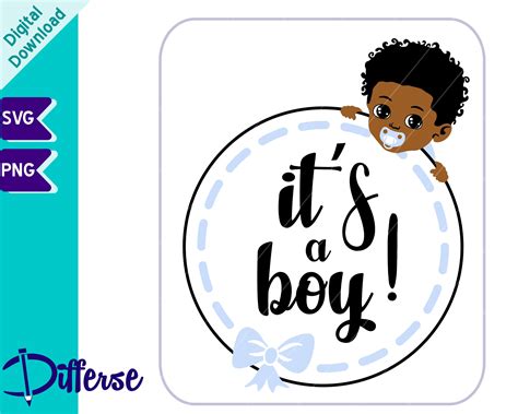 Its a Boy Baby Announcement SVG Cut File & PNG Black Baby - Etsy