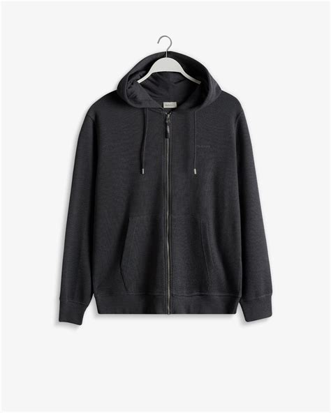 GANT Waffle Textured Zip Hoodie 2027037 | GANT