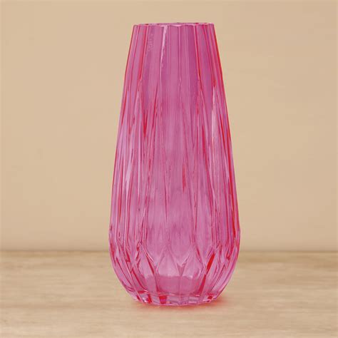 Shop Pink Diamond Texture Glass Vase - Medium - at Best Price Online in ...