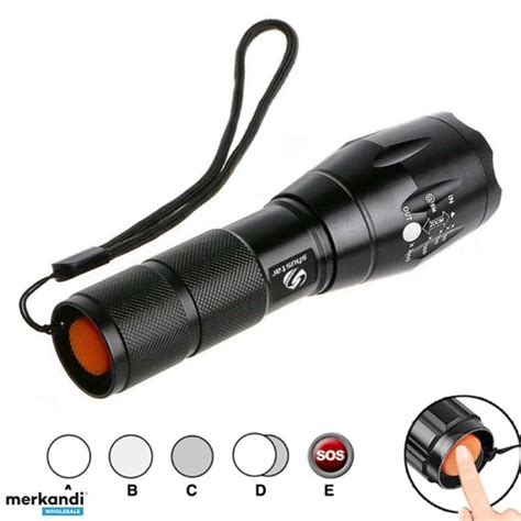 Led Flashlight Powerful Military Tactical Battery With Case Set ...