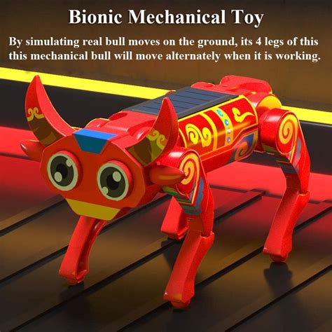 Buy NEXTAKE Mechanical Bull, Solar Electric Mechanical Toy Bull 2 ...