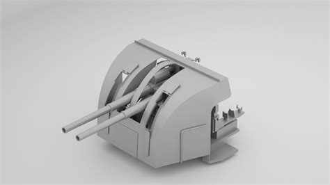 Bofors QF Twin 4 inch 102mm Naval Gun Mk XVI 3D model | CGTrader