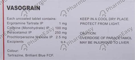 Vasograin Strip Of 14 Tablets: Uses, Side Effects, Price & Dosage ...