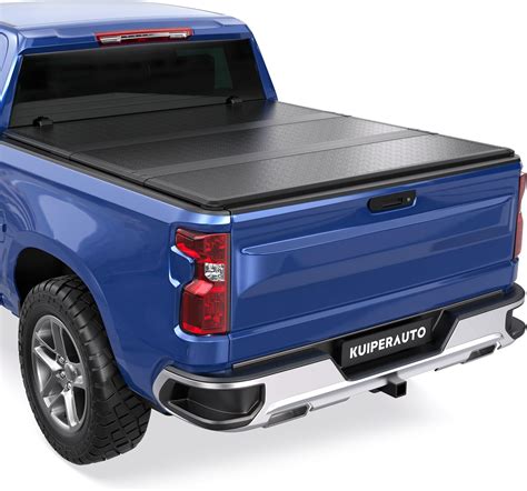 Amazon.com: KUIPERAUTO Fiberglass Tri Hard Truck Bed Tonneau Cover Fleetside Compatible for ...
