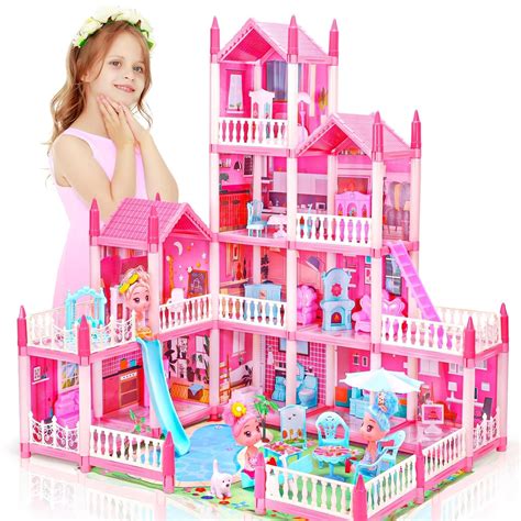 Buy WELL ENTERPRISE Dollhouse with 4-Story 11 Rooms, Dream Gift ...