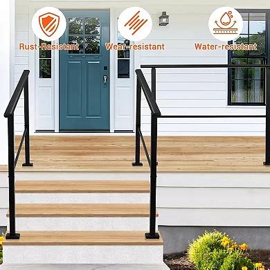 Metal Hand Rails for Outdoor Steps, Stair Rails for Seniors-Height ...