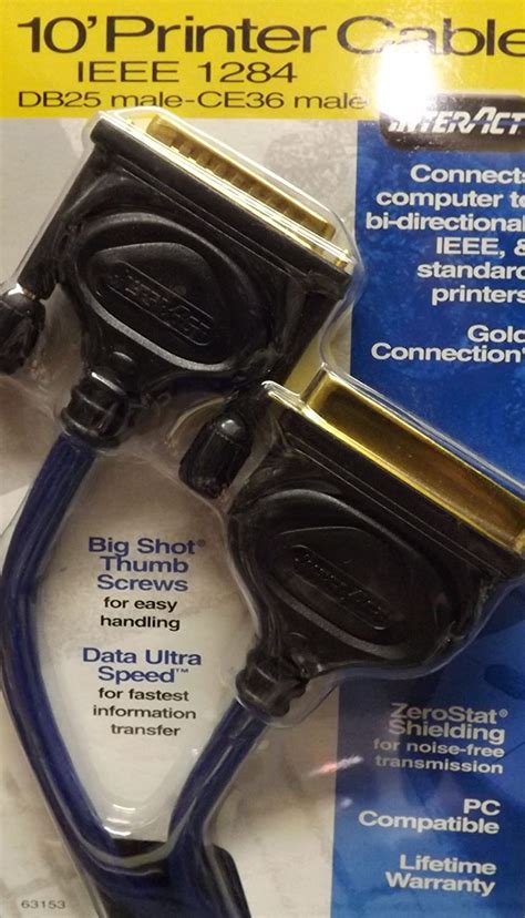 Recoton 63153 PC Accessories Gold IEEE 1284 Printer Cable (10 feet ...