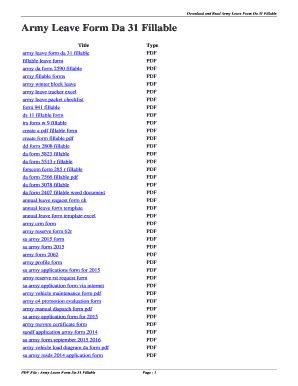 Fillable Online Army Leave Form Da 31 Fillable. army leave form da 31 ...