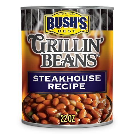 Bush's Steakhouse Recipe Grillin' Beans, Canned Beans in Sweet and ...