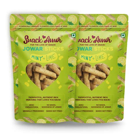 SnackAmor Jowar Sticks - (50g) | Mint And Lime – Snack Amor