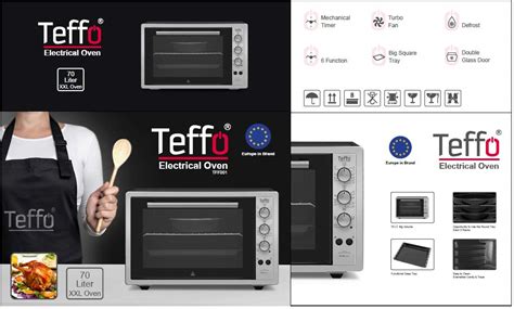 Buy TEFFO 70L Electric Oven with 6 Function, 1500W, Timer - Big Square ...