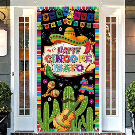 Amazon.com: 70.8x35.4 Inch Cinco De Mayo Banner, Cinco De Mayo Door ...