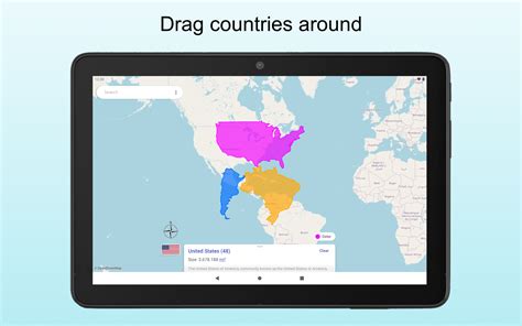 TrueWorld Maps Premium: Country Facts - Compare countries' real sizes ...