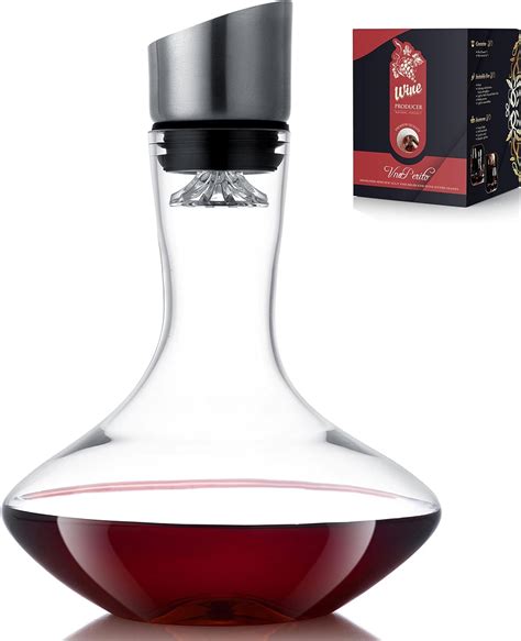 Wine Decanter,Red Wine Carafe,Decanter with Built-in Aerator Pourer ...