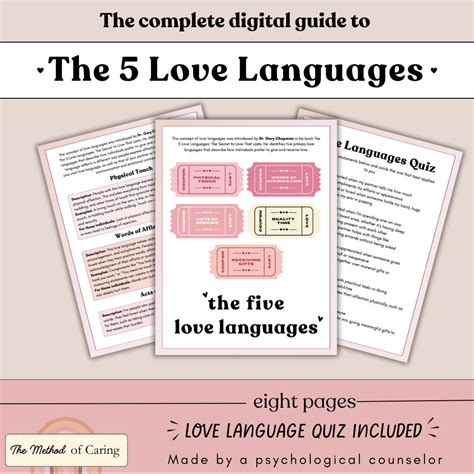 Love Languages Printable Guide | 5 Love Languages Quiz + Relationship ...