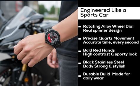 Buy FROZIL Men’s Class Quartz Watch with Rotating Alloy Wheel Dial ...
