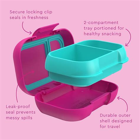 Snack Pack Containers 2 Pack Kids Bento Box With 10 Adjustable ...