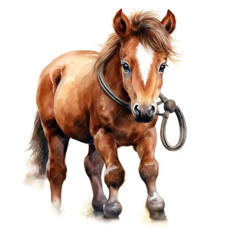 Premium AI Image | beautiful Horse with a horseshoe watercolor clipart ...