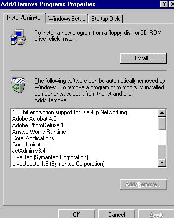 Install or Remove Program 的图像结果