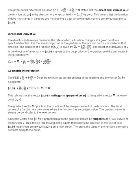 Directional Derivative of Function u in Vector Direction (PDE) - Studocu