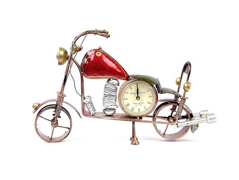 Buy Shubhakriti Handicraft Decorative Vintage Wall Dcor Bike with Clock ...