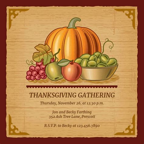 Thanksgiving Table - Thanksgiving Invitation Template (Free ...