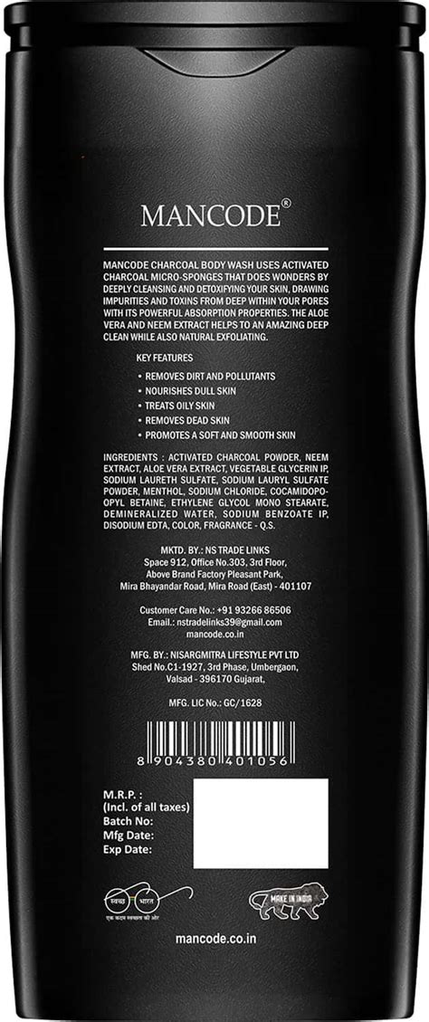 Buy MANCODE ACTIVATED CHARCOAL BODY WASH, 450ML Online & Get Upto 60% ...