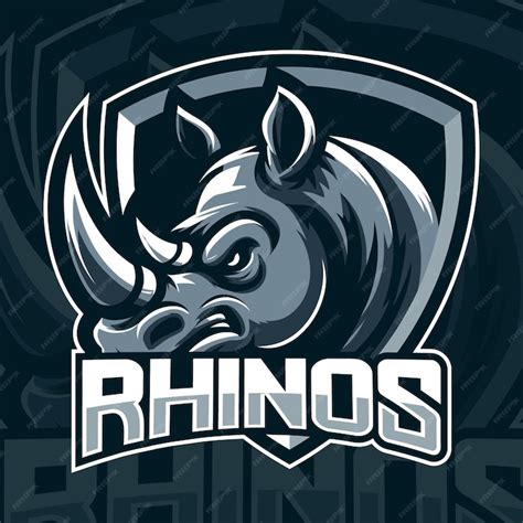 Rhino head mascot esports logo design vector | Premium Vector
