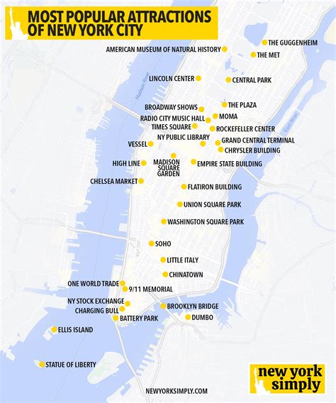 New York City Tourist Attractions Map