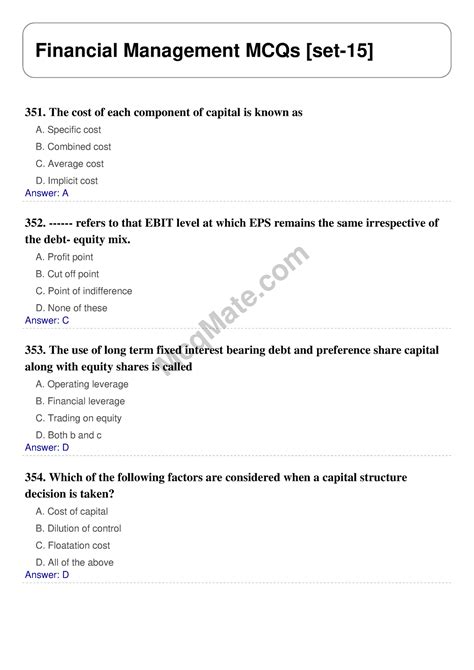 Financial-management-set-15 mcqmate - McqMate Financial Management MCQs ...