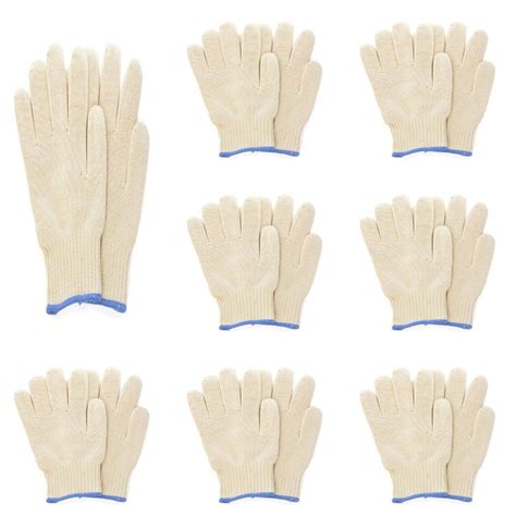 1/2/3/4/5/6/7/8 Pairs Cotton Work Heat Oven Gloves with Fingers Kitchen ...
