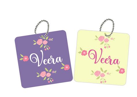 Personalised Metal Bag Tags - Floral Medley/ Label Shabel – Labelshabel